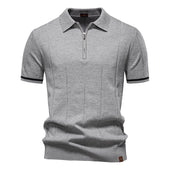 Polo de Meio Zíper - Textura Vertical