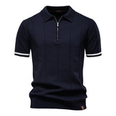 Polo de Meio Zíper - Textura Vertical
