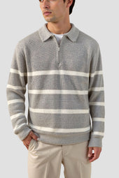 Constantino - Sweater Meio Zíper Listrado