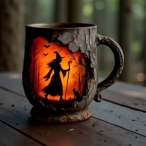 Caneca Bruxa de Halloween 3D