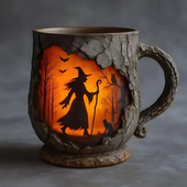 Caneca Bruxa de Halloween 3D