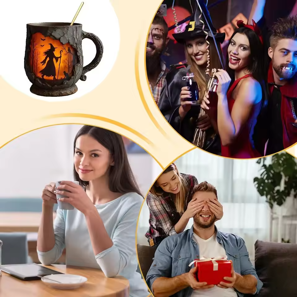 Caneca Bruxa de Halloween 3D