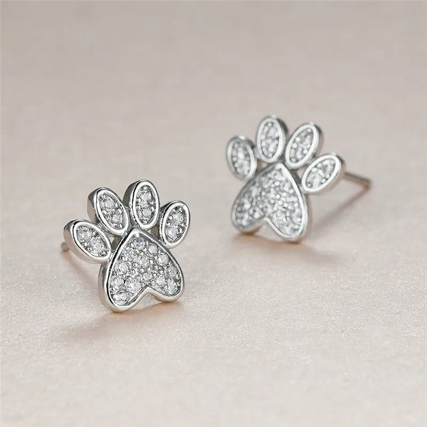 Nádia | Brincos Patinha Coração Brilhante