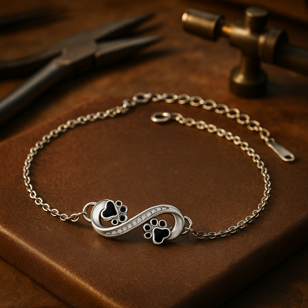 Raquel | Pulseira Infinito com Patinhas