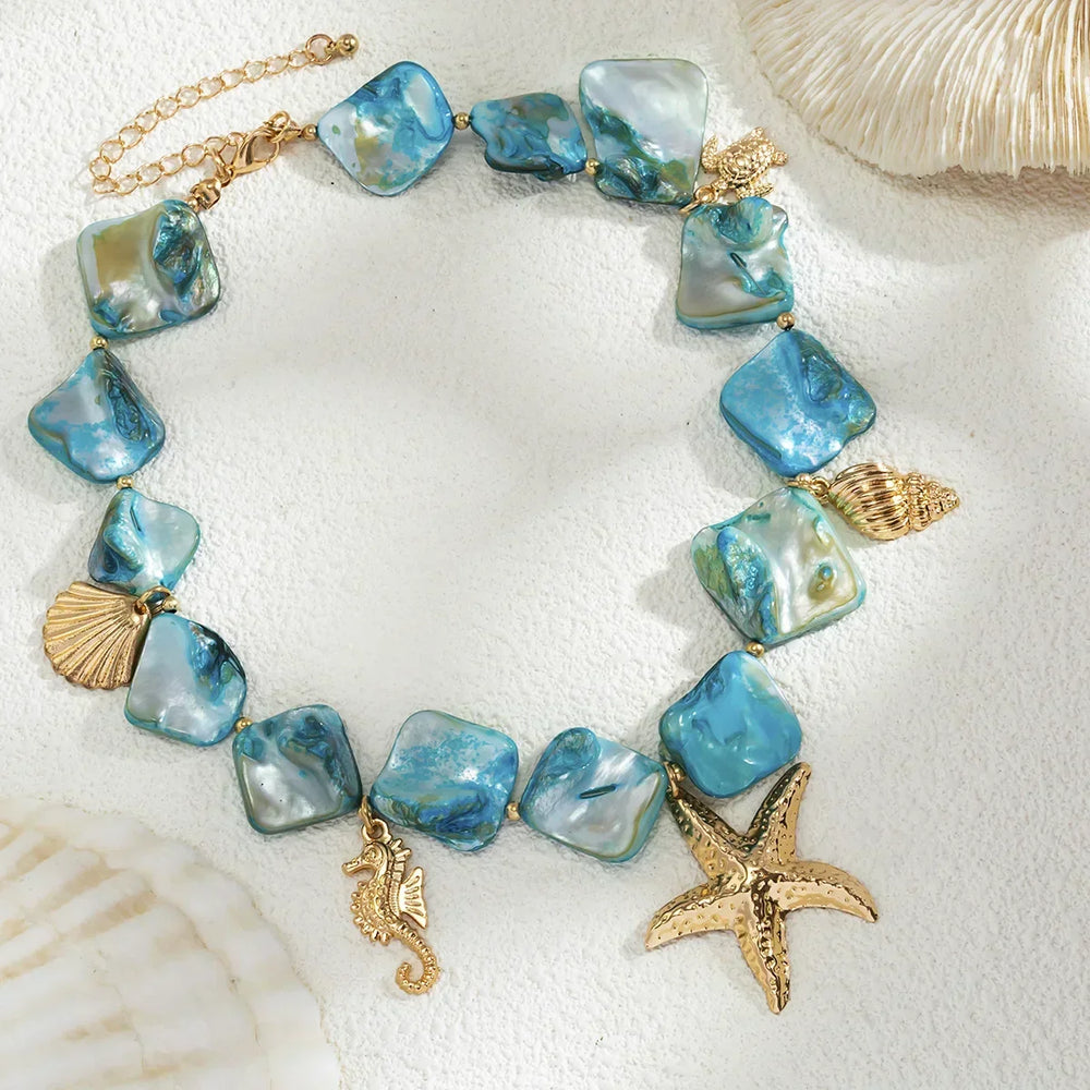 Gracinda | Colar Estrela-do-Mar Azul