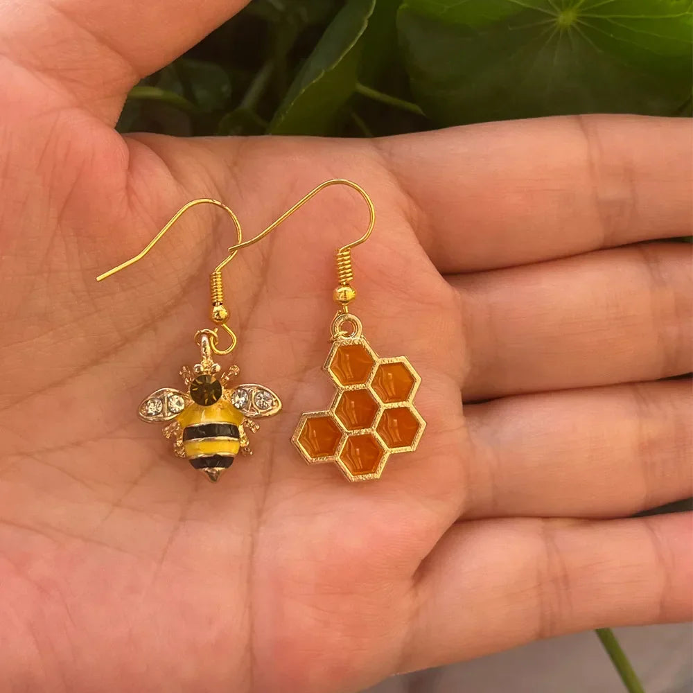 Pureza | Brincos Abelha e Favo com Brilhantes
