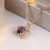 Lívia | Colar Tartaruga de Cristal Roxo