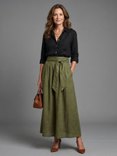 Josefina | Conjunto Blusa e Saia Midi Elegante