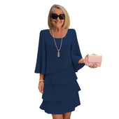 Margarida – Vestido midi elegante com volantes