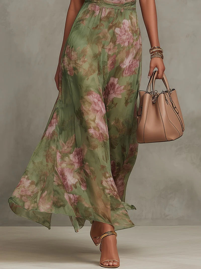 Ana - Vestido maxi plissado