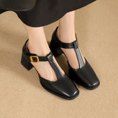 Sapatilhas de Couro Marcele T-Strap