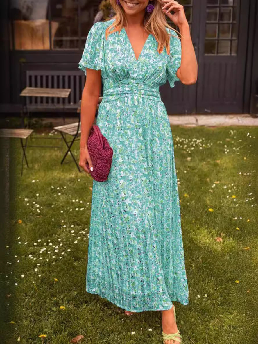 Élina – Vestido longo fluido com flores