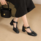 Sapatilhas de Couro Marcele T-Strap