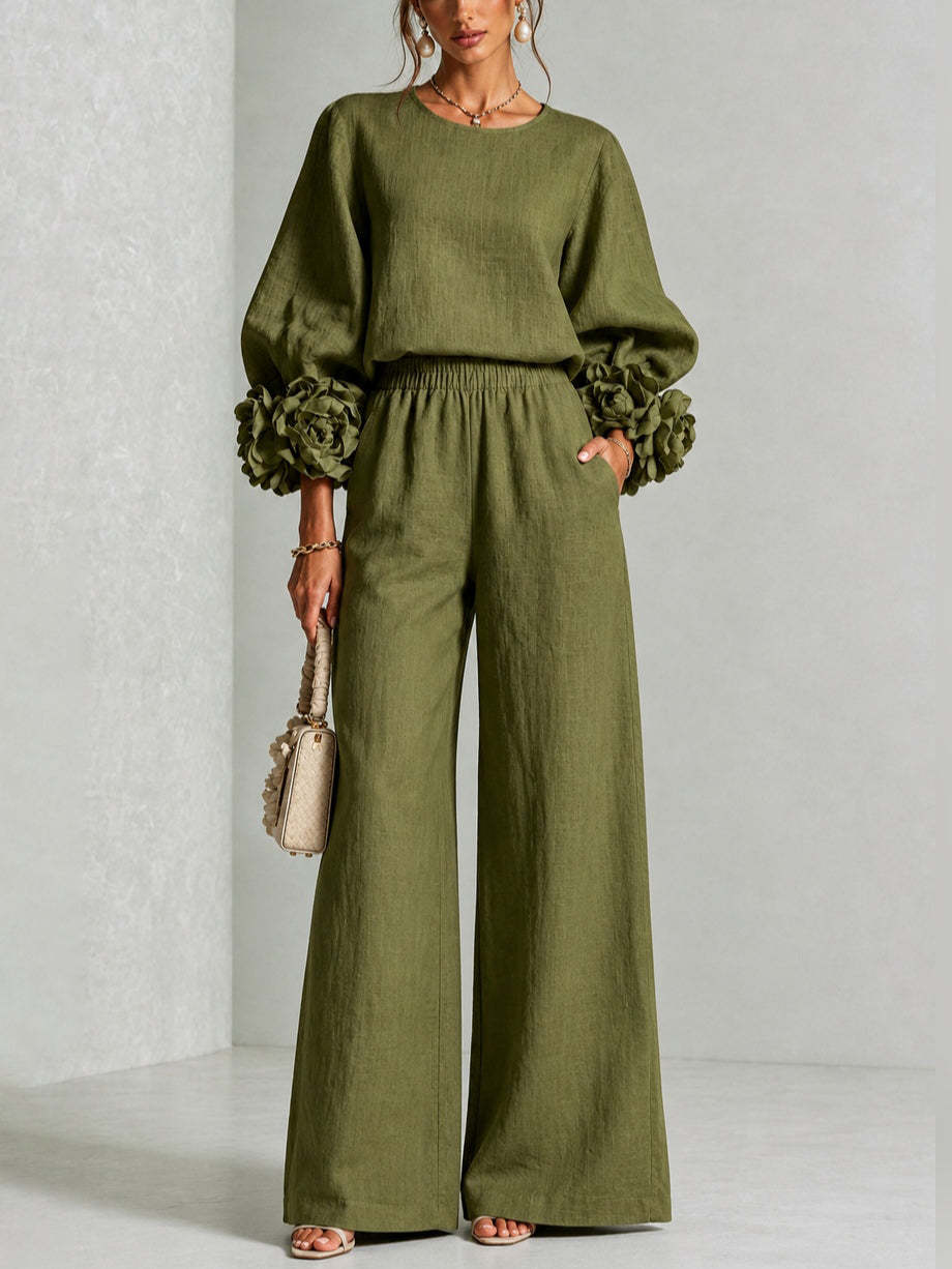 Rosa | Conjunto com Punhos Florais