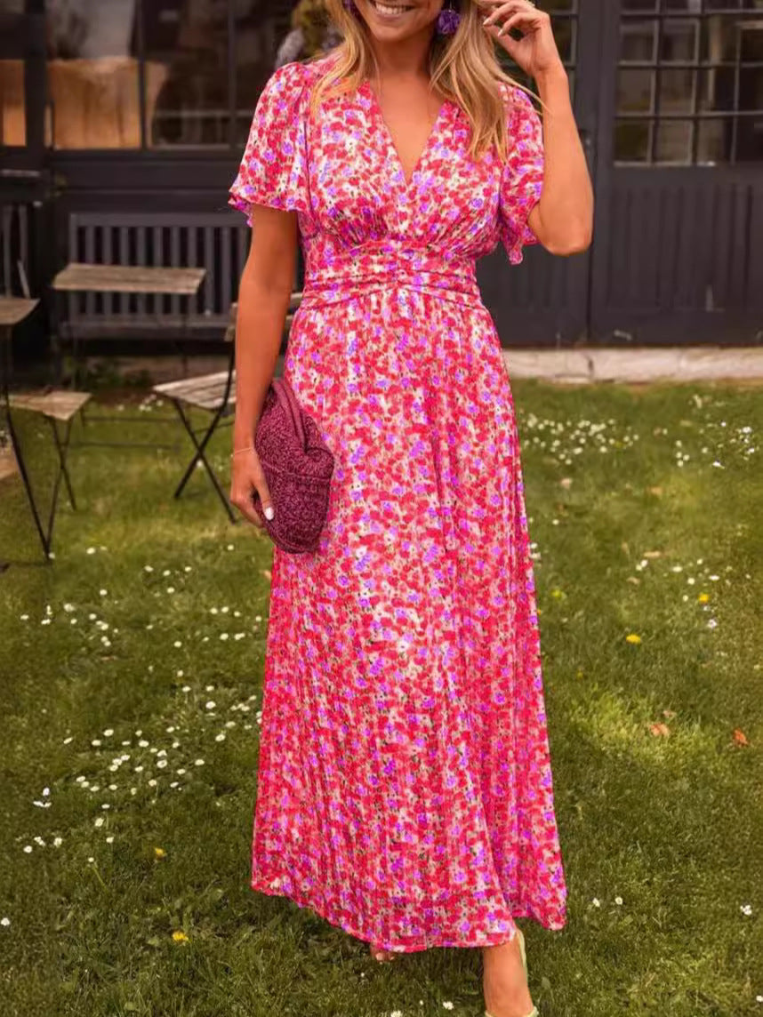 Élina – Vestido longo fluido com flores
