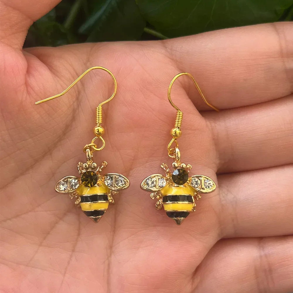 Pureza | Brincos Abelha e Favo com Brilhantes