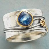 Ermelinda | Anel Vintage com Pedra Azul