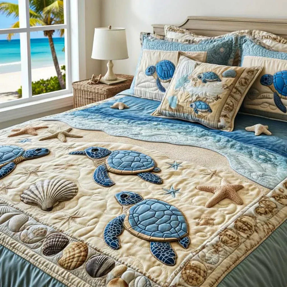 Conjunto de Cama 3 Peças Ondas do Oceano