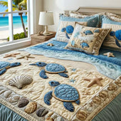 Conjunto de Cama 3 Peças Ondas do Oceano