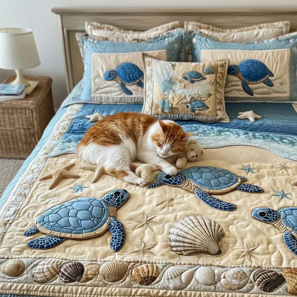 Conjunto de Cama 3 Peças Ondas do Oceano