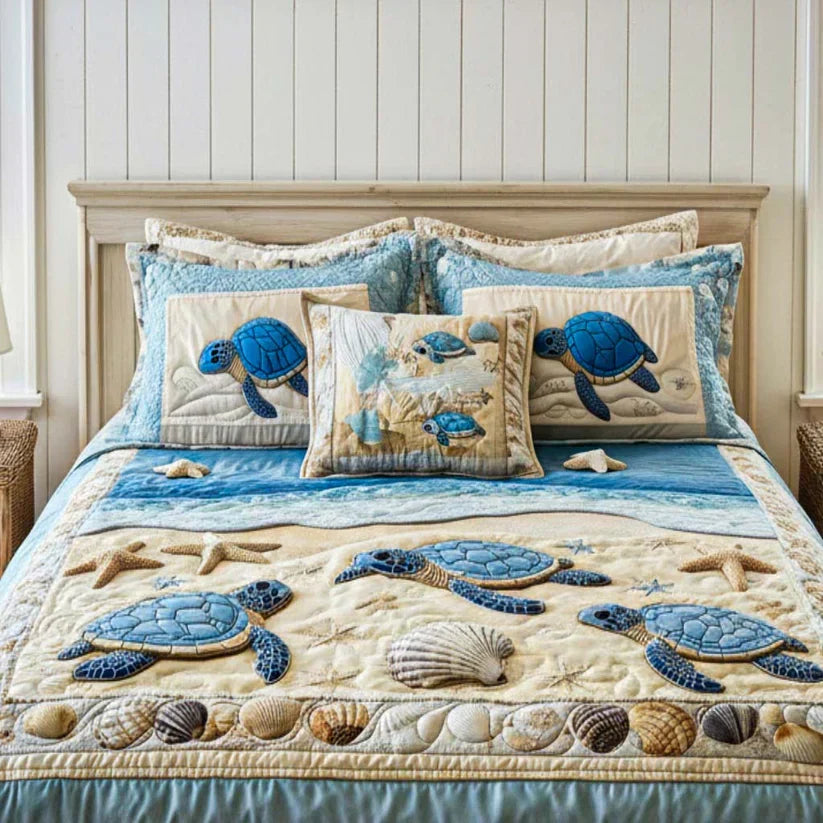 Conjunto de Cama 3 Peças Ondas do Oceano