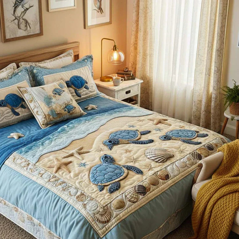 Conjunto de Cama 3 Peças Ondas do Oceano