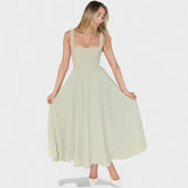 Maribel - Vestido Midi decote quadrado