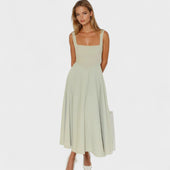 Maribel - Vestido Midi decote quadrado