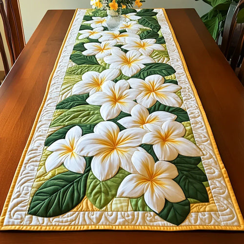 Caminho de Mesa Acolchoado Flor de Plumeria