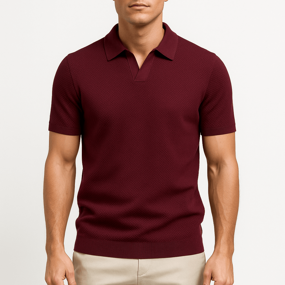 Camisa Polo em Poliéster - Texturada