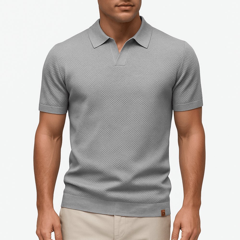 Camisa Polo em Poliéster - Texturada