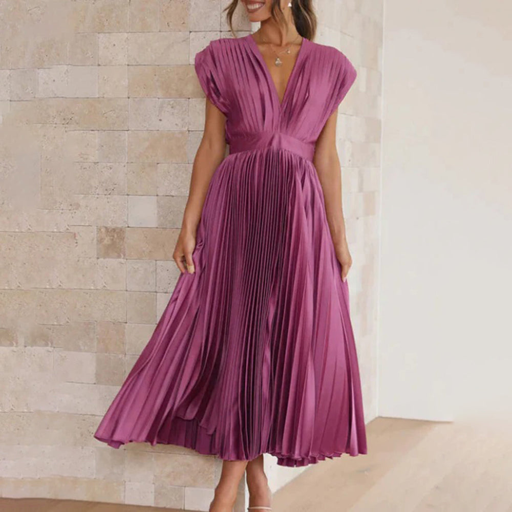 Estela | Vestido Midi Plissado Elegante