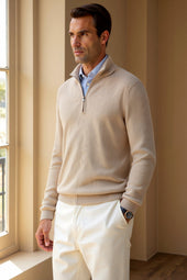 Sweater de Gola Alta com Zíper
