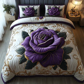 Conjunto de Cama 3 Peças Rosa Roxa