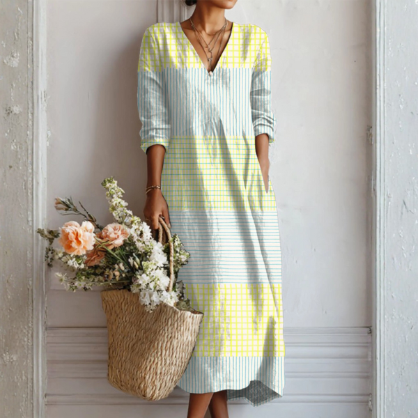 Leonor – Lanena obleka naravne elegance