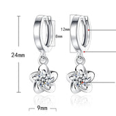 Sterlingsilber Ohrringe mit Lila und Weißen Zirkonia