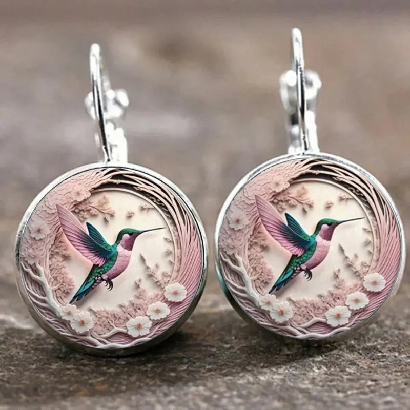Ana | Colar ou Brincos Colibri em Vidro