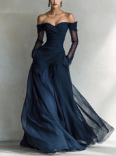 Eleonora - Vestido longo com ombros à mostra