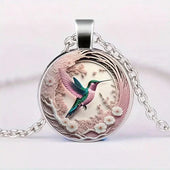 Ana | Colar ou Brincos Colibri em Vidro