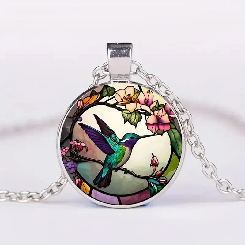 Ana | Colar ou Brincos Colibri em Vidro
