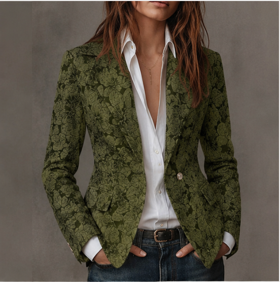 Isabel | Blazer Ajustado em Jacquard Paisley