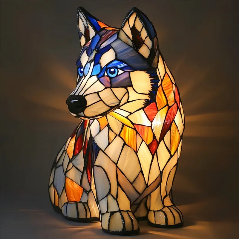 Rui | Candeeiro Husky Sentado em Vitral