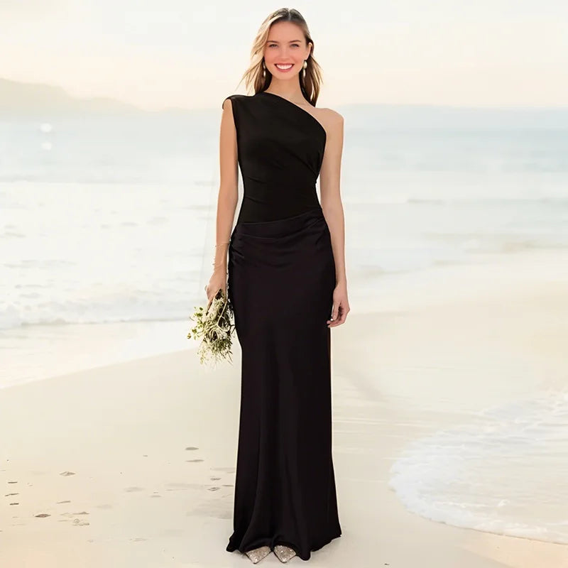 Helena | Vestido Comprido de Um Ombro