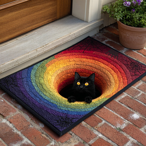 Tapete de Entrada Gato Preto de Halloween