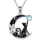 Elvina | Colar Gato Preto e Lua