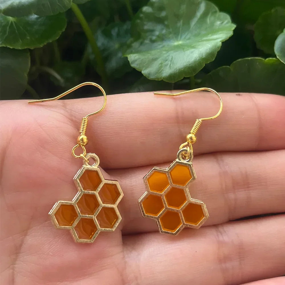 Pureza | Brincos Abelha e Favo com Brilhantes