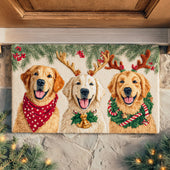 Tapete de Entrada Três Golden de Natal