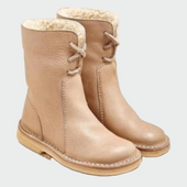 Botins de couro impermeáveis com forro de lã