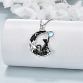 Elvina | Colar Gato Preto e Lua