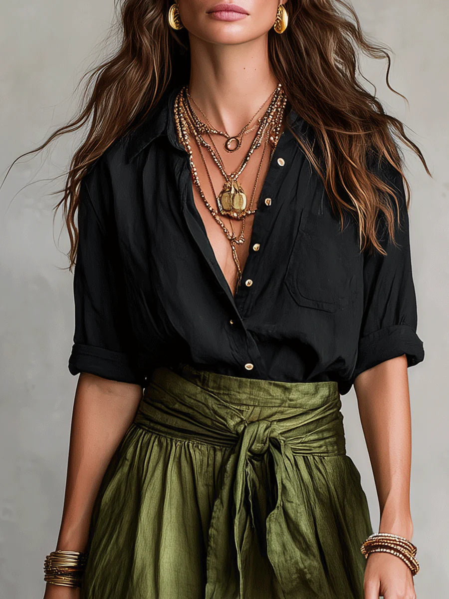 Rita | Conjunto de Camisa e Saia Midi
